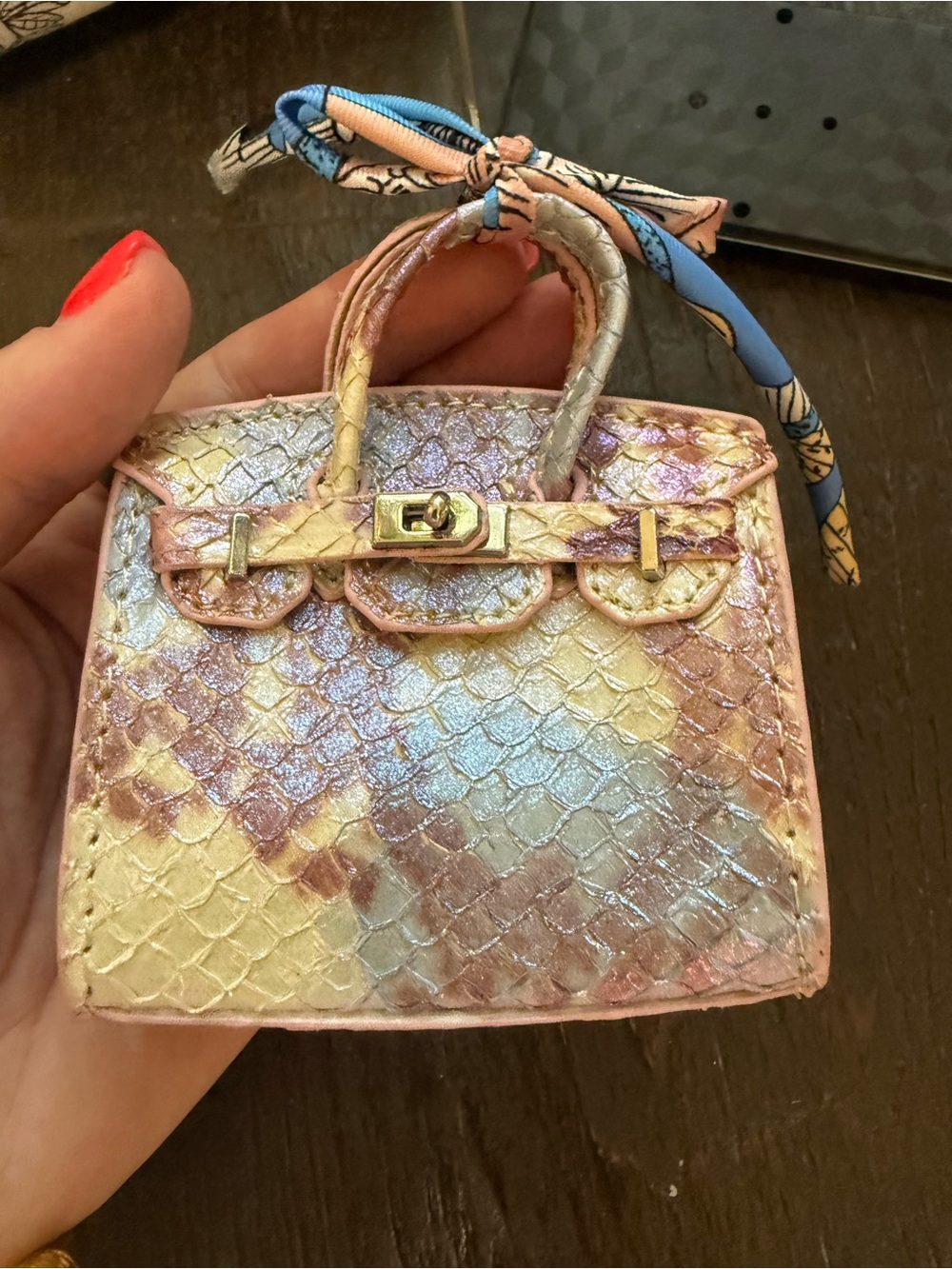 Mini Bag Charm - luxury Snakeskin with Case